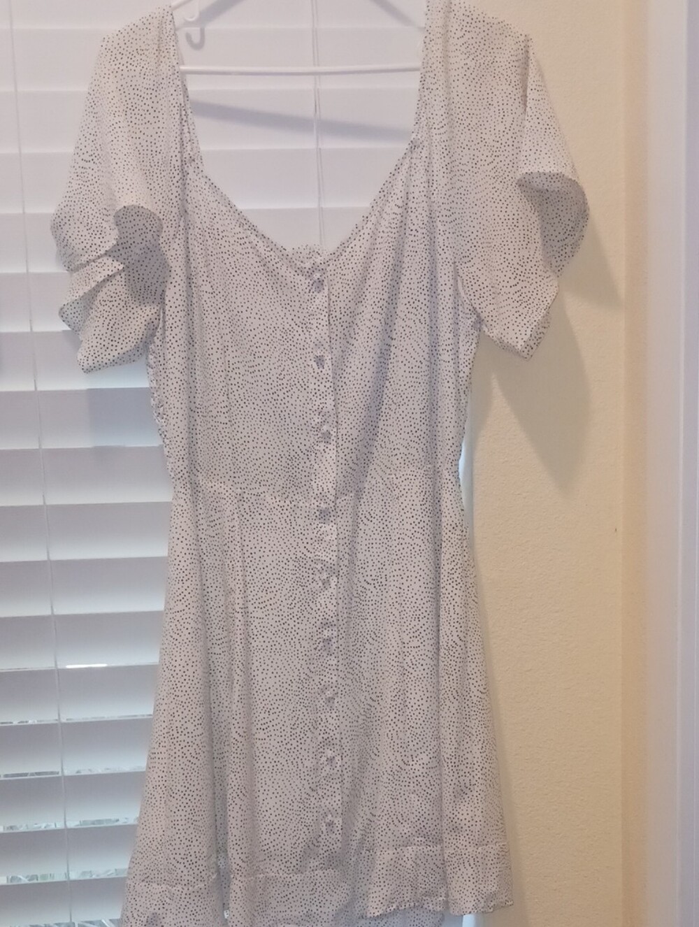 Sienna Sky White Dress with Black Dot Print